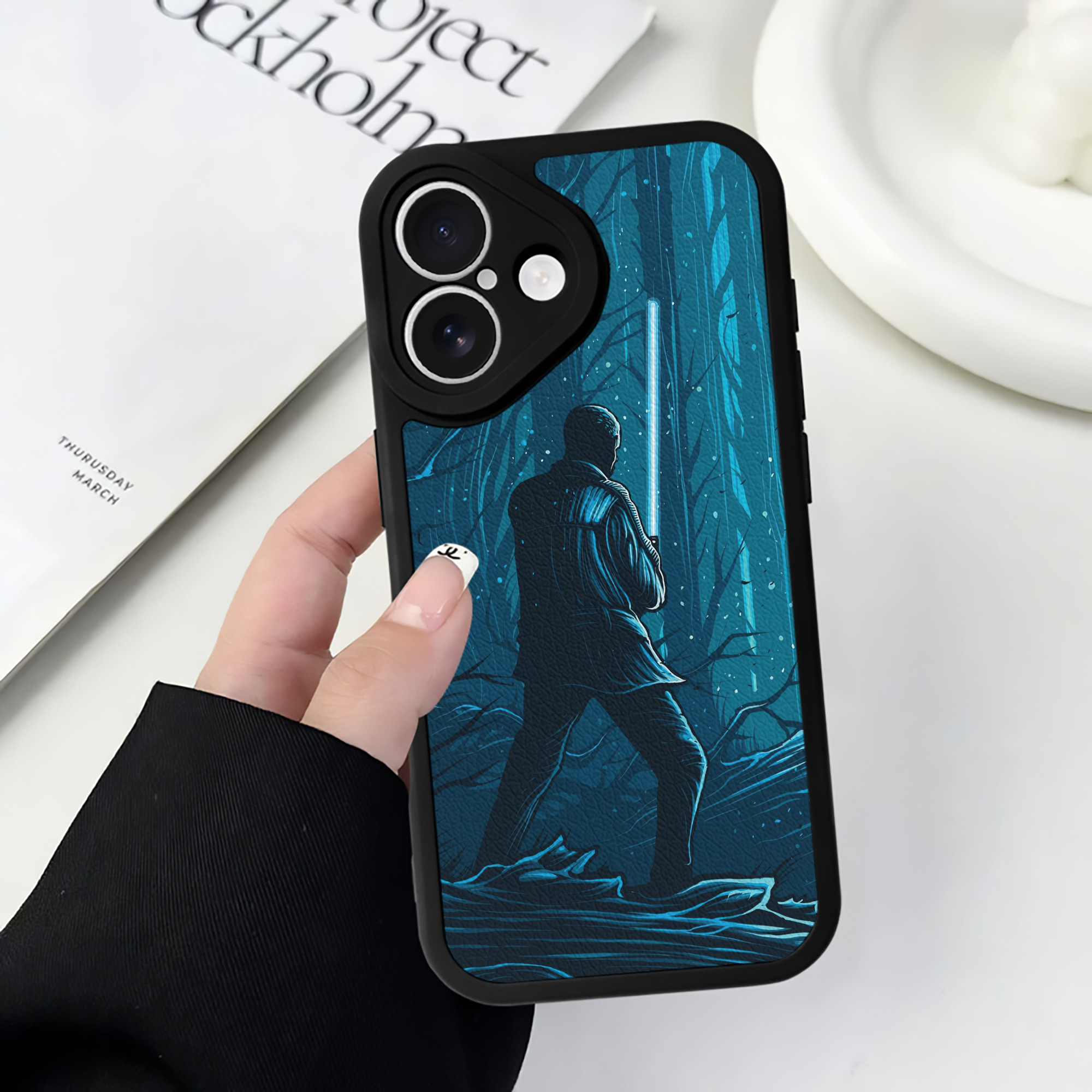 （画像用） スター・ウォーズ Star Wars 【iPhone 16シリーズ対応】シリコンスマホケース（レザー調） 材質：シリコン